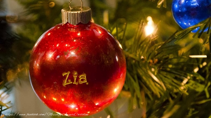 Cartoline di Natale per Zia - Il tuo nome sul globo di Natale zia