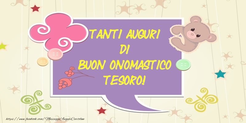 Cartoline di onomastico per Moglie - Tanti Auguri di Buon Onomastico tesoro!