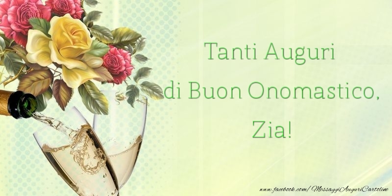 Cartoline di onomastico per Zia - Tanti Auguri di Buon Onomastico, zia