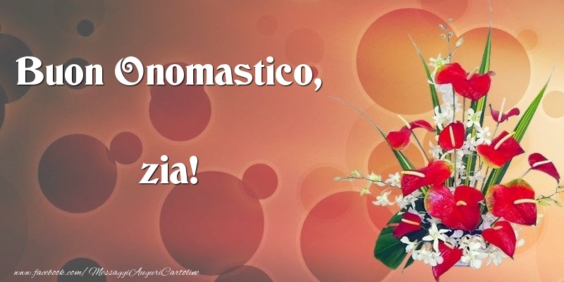 Cartoline di onomastico per Zia - Buon Onomastico, zia