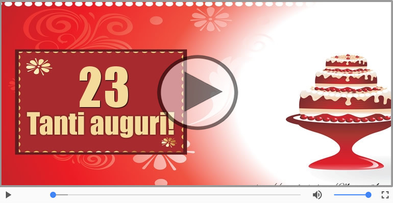 Cartoline animate e musicali: Buon Compleanno 23 anni!