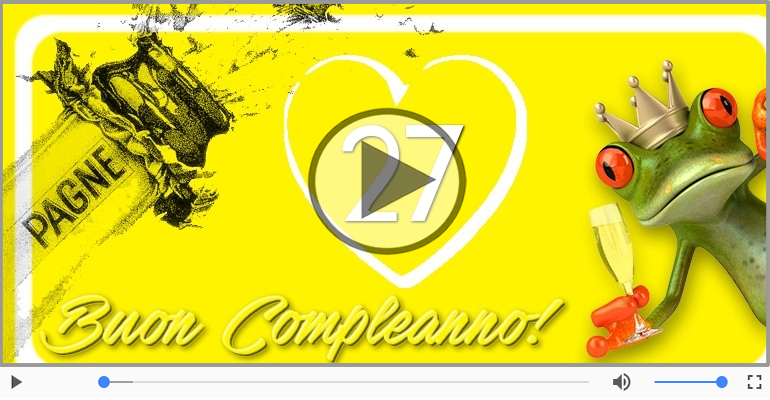 Cartoline animate e musicali: Buon Compleanno 27 anni!