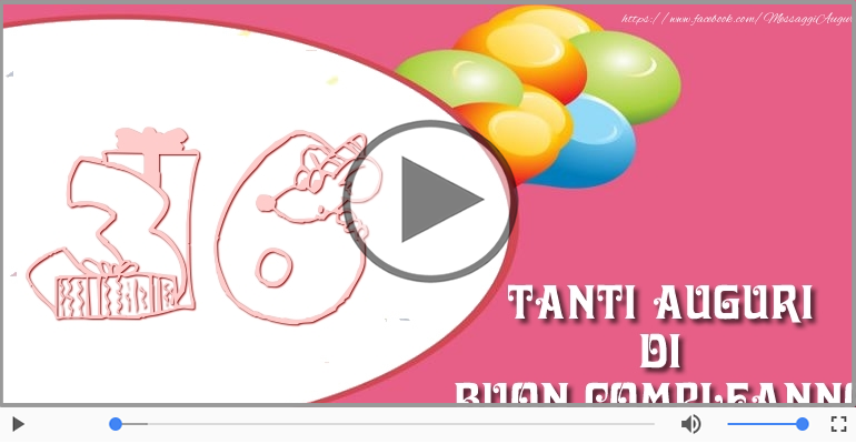 Cartoline animate e musicali: Buon Compleanno 36 anni!