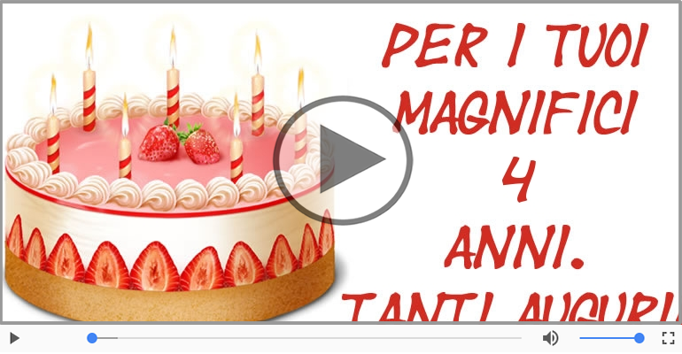 Cartoline musicali: Buon Compleanno 4 anni!