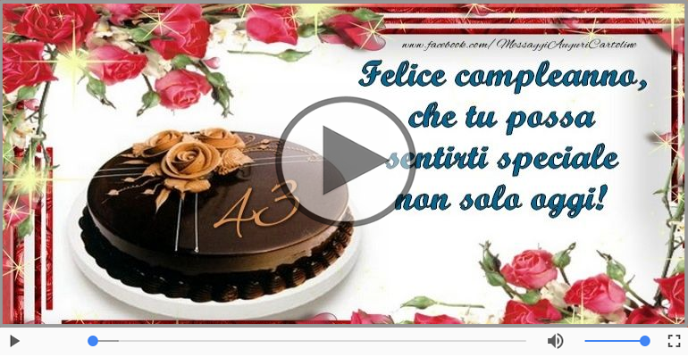 Cartoline animate e musicali: Buon Compleanno 43 anni!