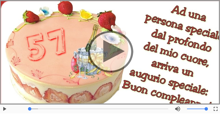 Cartoline animate e musicali: Buon Compleanno 57 anni!