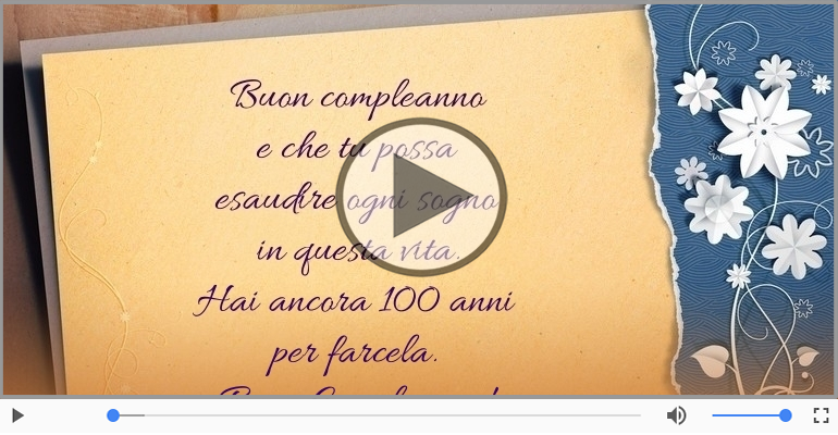 Hai ancora 100 anni  per farcela. Buon Compleanno!