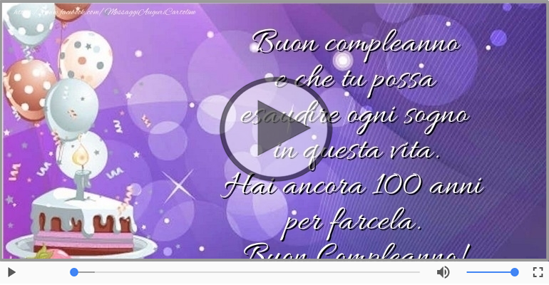 Hai ancora 100 anni  per farcela. Buon Compleanno!