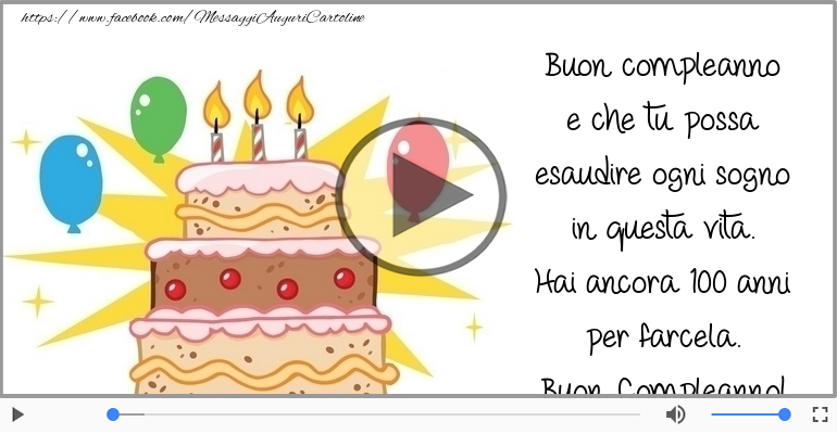 Hai ancora 100 anni  per farcela. Buon Compleanno!