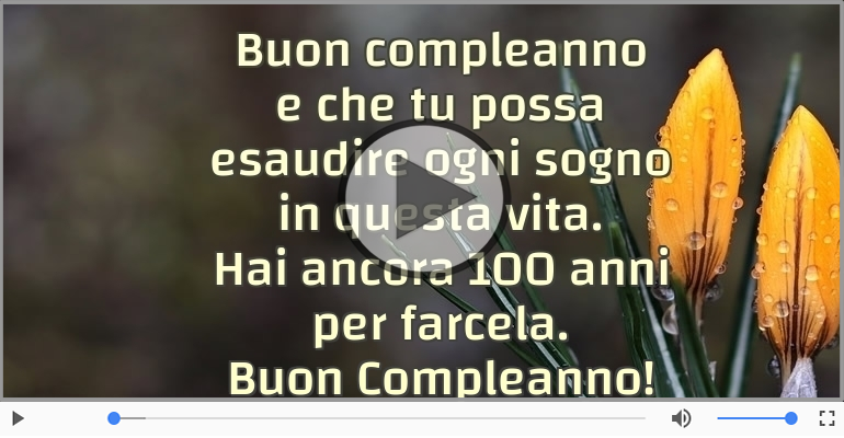 Hai ancora 100 anni  per farcela. Buon Compleanno!