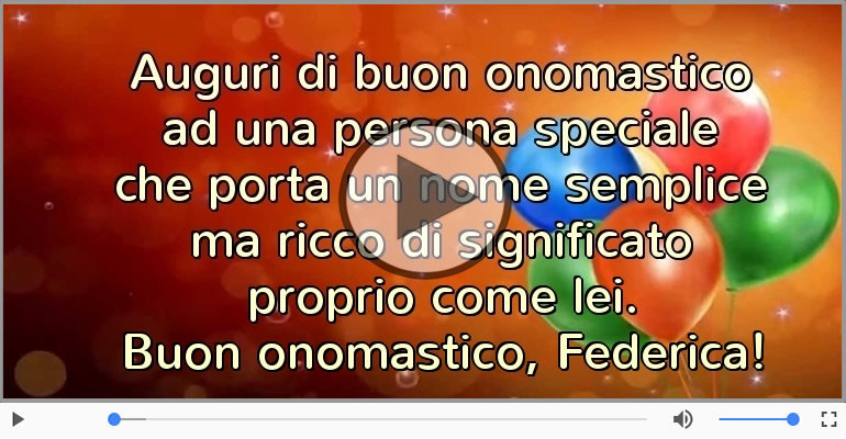 Buon onomastico, Federica!