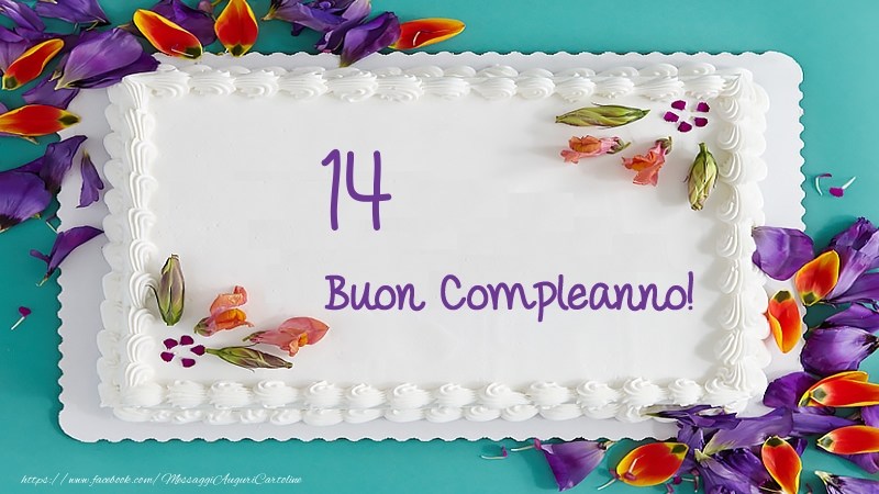Buon Compleanno 14 anni torta!