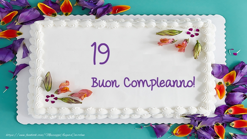 Buon Compleanno 19 anni torta!