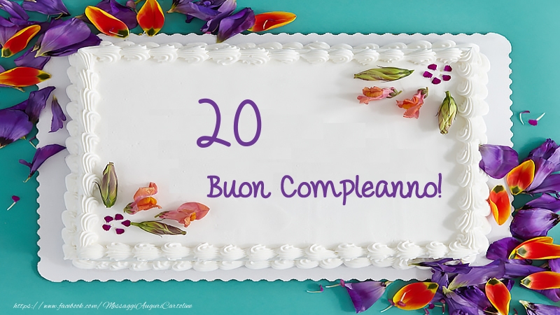 Buon Compleanno 20 anni torta!