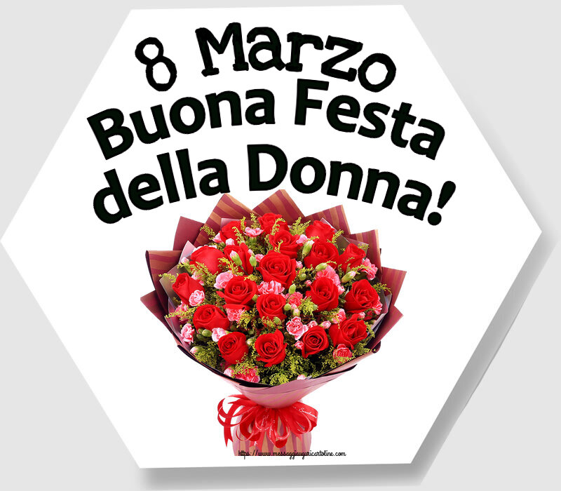 8 Marzo 8 Marzo Buona Festa della Donna! ~ rose rosse e garofani