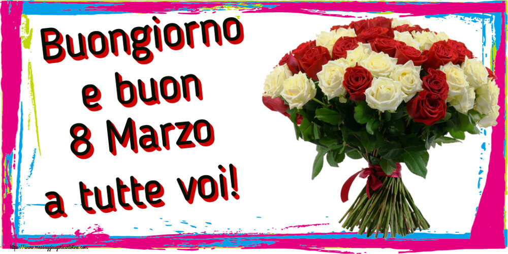 Buongiorno e buon 8 Marzo a tutte voi! ~ bouquet di rose rosse e bianche