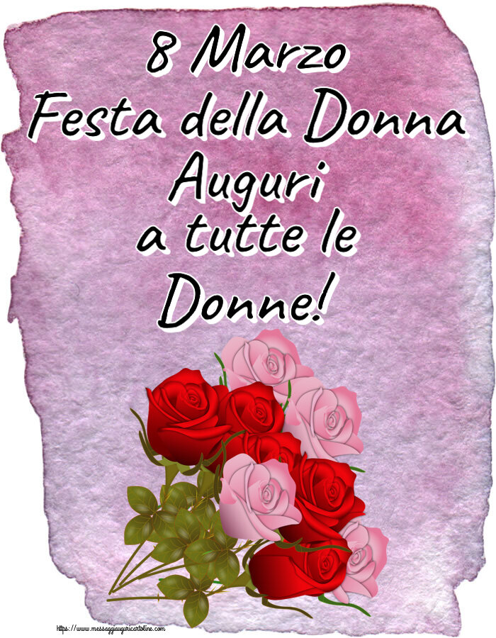 Cartoline di 8 Marzo - 8 Marzo Festa della Donna Auguri a tutte le Donne! ~ nove rose - messaggiauguricartoline.com