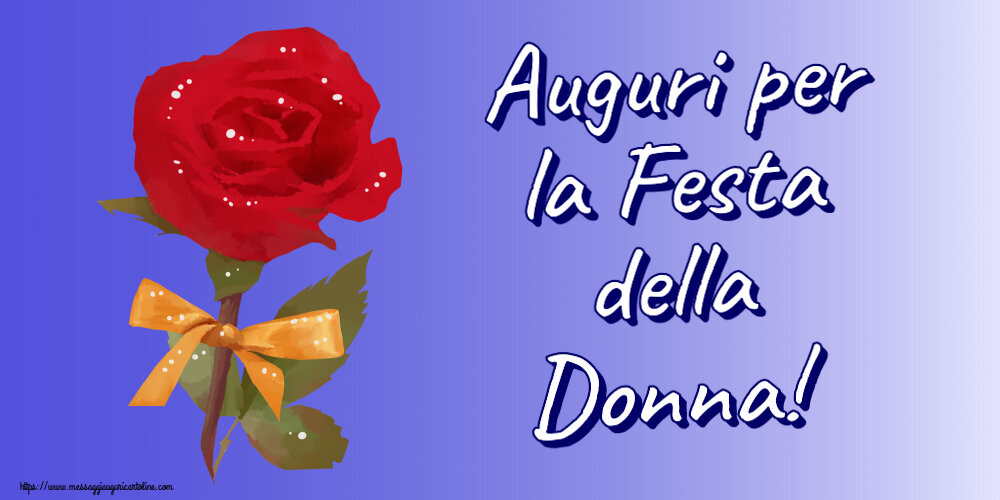 Cartoline di 8 Marzo - Auguri per la Festa della Donna! ~ una rosa rossa dipinta - messaggiauguricartoline.com