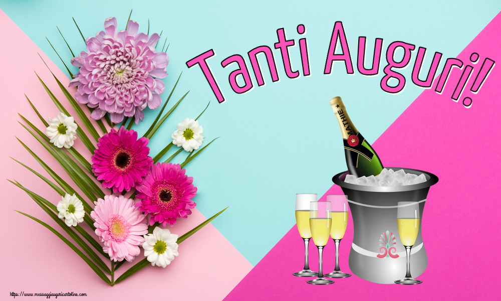 Tanti Auguri! ~ secchiello champagne e glasses