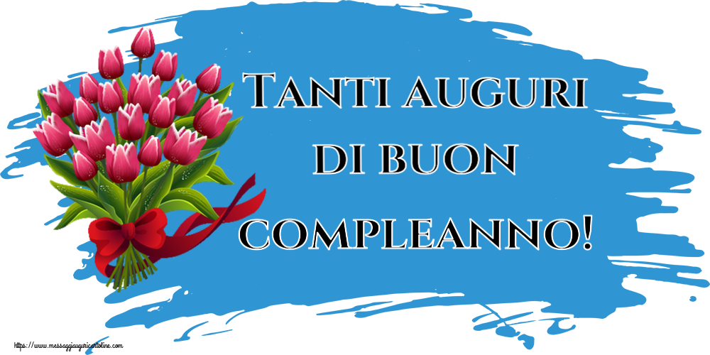 Tanti auguri di buon compleanno! ~ bouquet di tulipani - Clipart