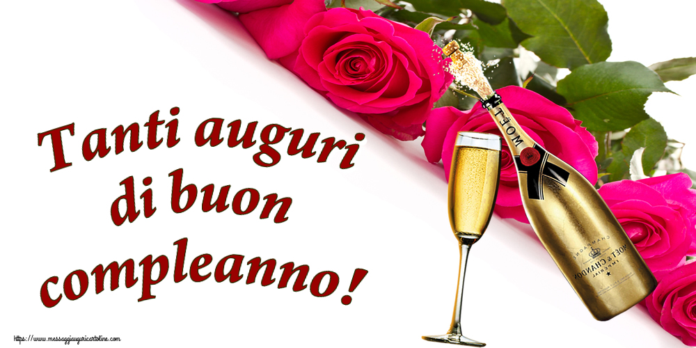 Auguri Tanti auguri di buon compleanno! ~ champagne al bicchiere