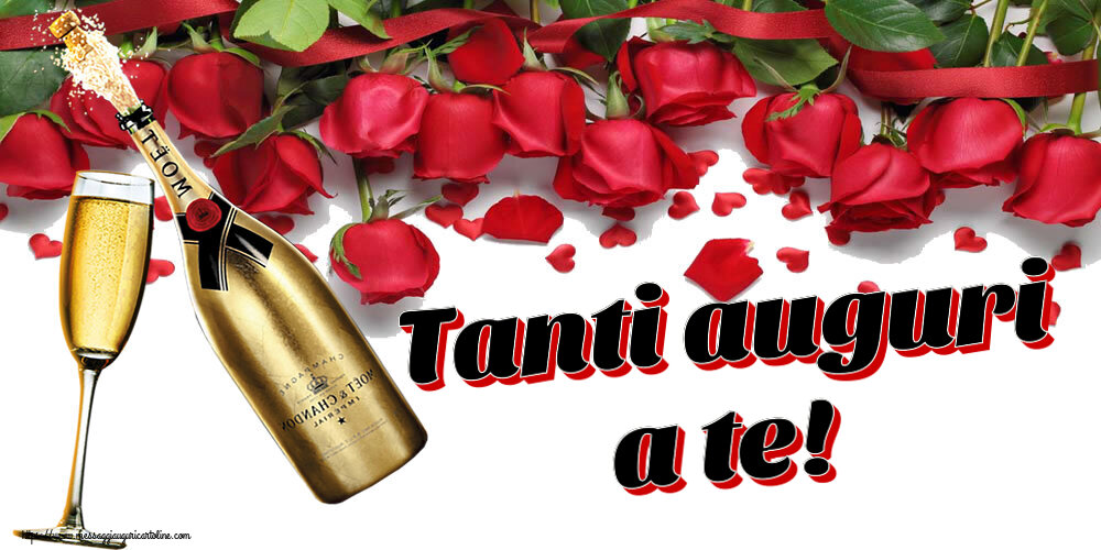 Auguri Tanti auguri a te! ~ champagne al bicchiere