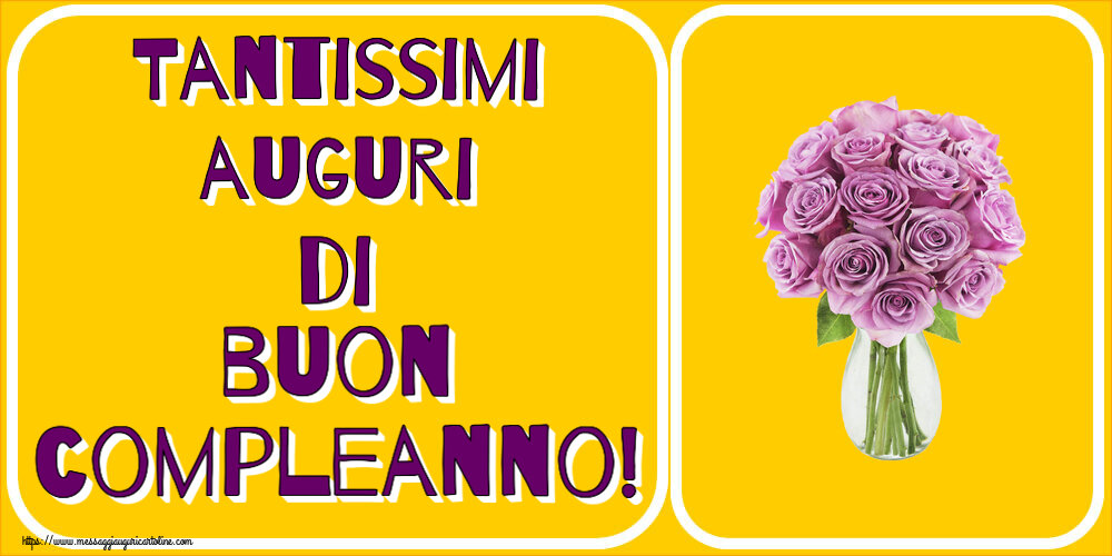 Auguri Tantissimi auguri di buon compleanno! ~ rose viola in vaso