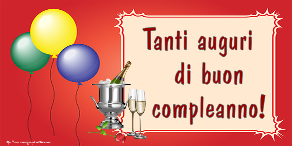 Auguri Tanti auguri di buon compleanno! ~ secchiello champagne e rosa
