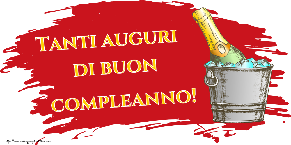 Cartoline di auguri - Tanti auguri di buon compleanno! ~ champagne on ice - messaggiauguricartoline.com