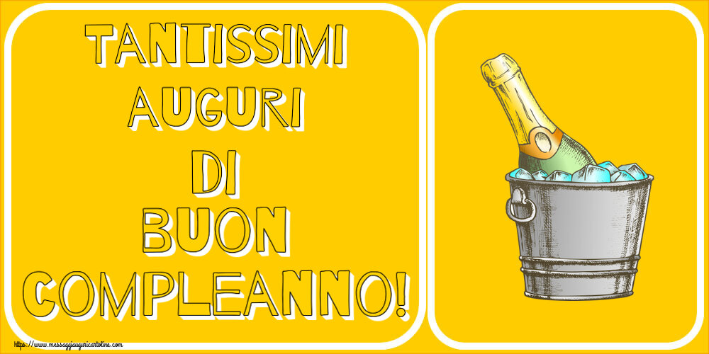 Cartoline di auguri - Tantissimi auguri di buon compleanno! ~ champagne on ice - messaggiauguricartoline.com