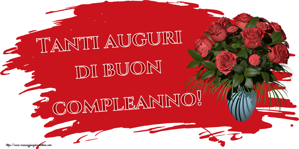Auguri Tanti auguri di buon compleanno! ~ vaso con rose