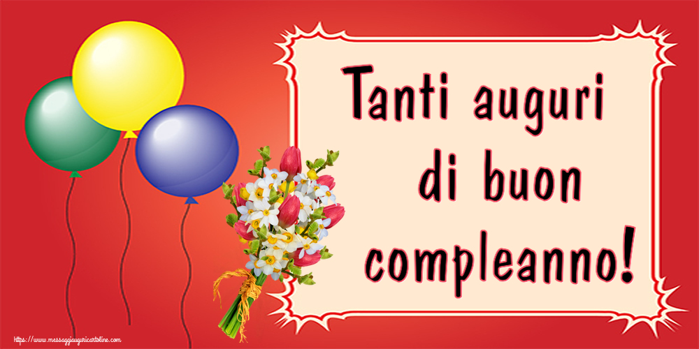 Auguri Tanti auguri di buon compleanno! ~ bouquet di tulipani