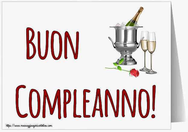 Buon Compleanno! ~ secchiello champagne e rosa