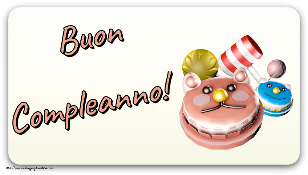 Cartoline per bambini - Buon Compleanno! ~ torte divertenti per bambini - messaggiauguricartoline.com