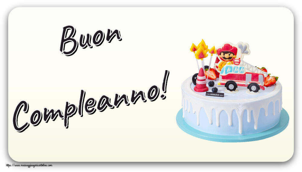 Bambini Buon Compleanno! ~ torta con pompiere