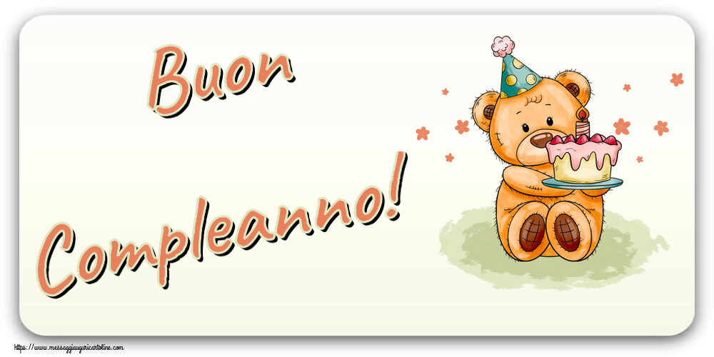 Buon Compleanno! ~ un orsacchiotto con la torta