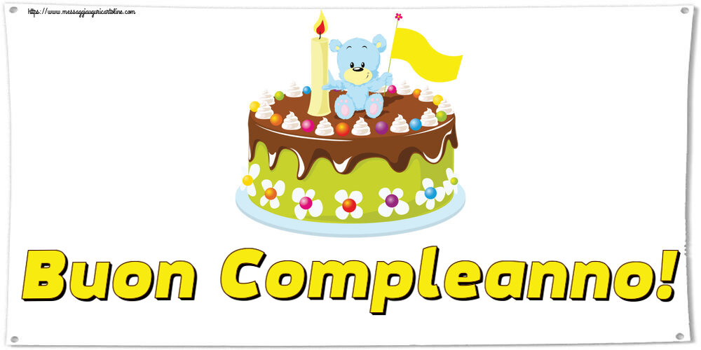 Bambini Buon Compleanno! ~ torta con orsacchiotto
