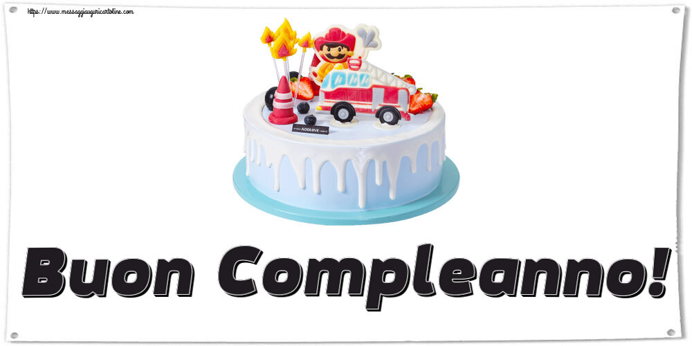 Bambini Buon Compleanno! ~ torta con pompiere