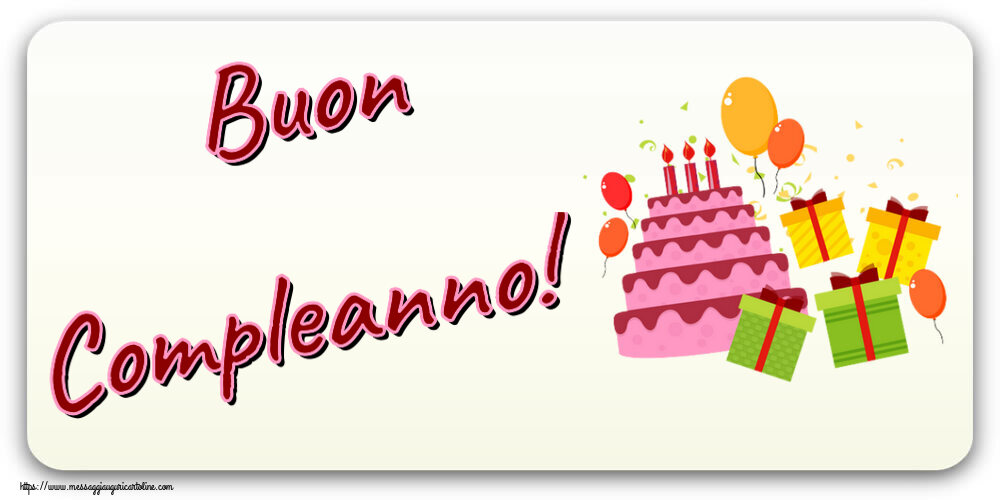 Bambini Buon Compleanno! ~ torta, regali e palloncini