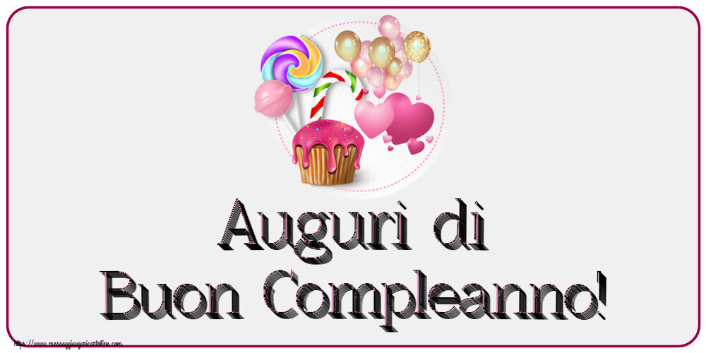 Auguri di Buon Compleanno! ~ torta, candy e palloncini