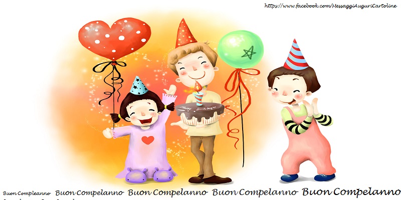 Cartoline per bambini - Buon Compleanno - messaggiauguricartoline.com