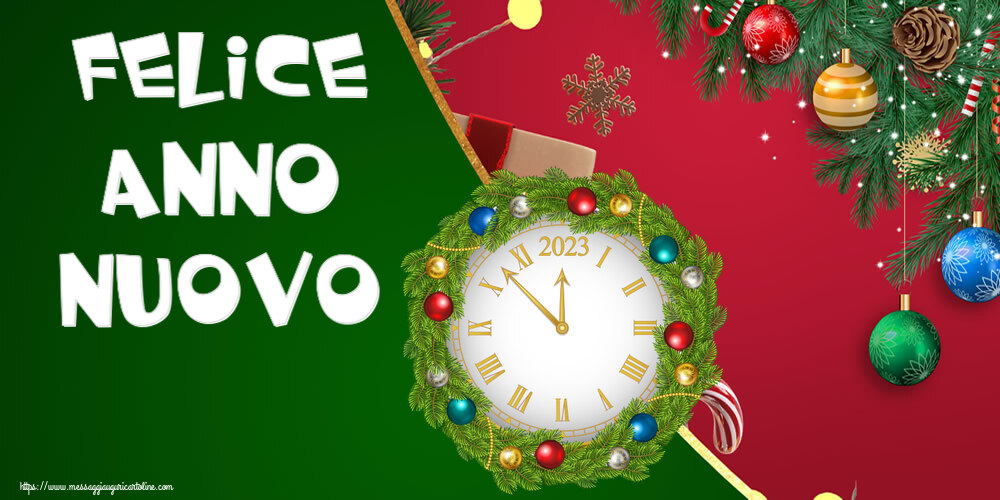 Cartoline di Buon Anno - Felice Anno Nuovo ~ orologio a globo - messaggiauguricartoline.com