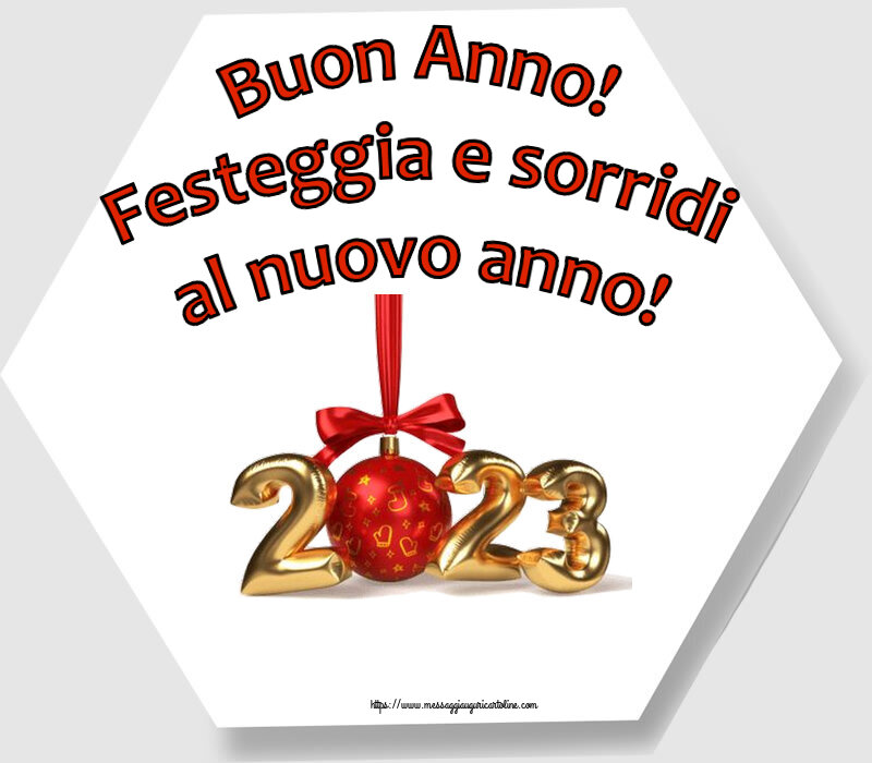 Buon Anno Buon Anno! Festeggia e sorridi al nuovo anno! ~ 2023 palloncini con globo