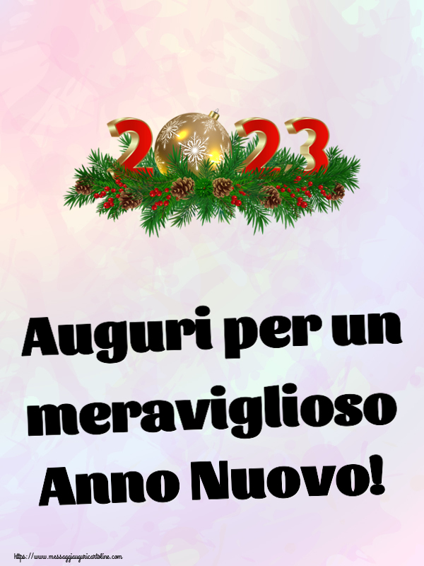 Buon Anno Auguri per un meraviglioso Anno Nuovo! ~ 2023 con le palle di Natale