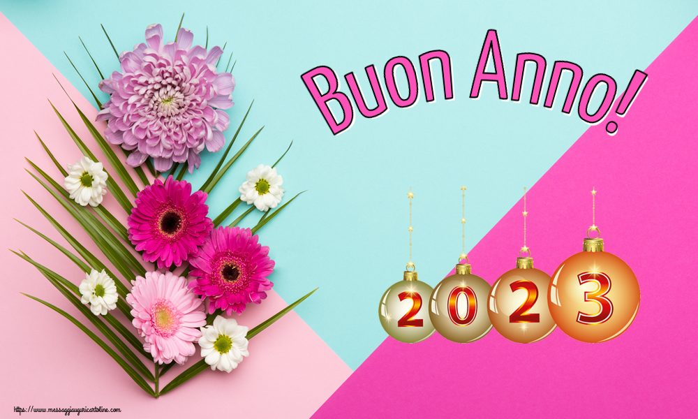 Scarica la Cartolina - Cartoline di Buon Anno - Buon Anno! ~ 2023 on le palle - messaggiauguricartoline.com