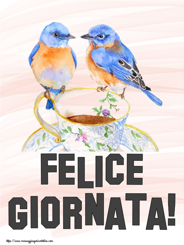 Buongiorno Felice Giornata! ~ tazza da caffè con uccelli