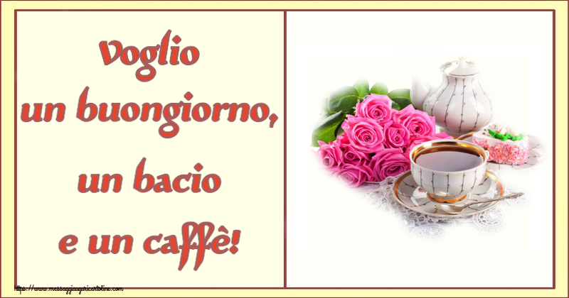 Buongiorno Voglio un buongiorno, un bacio e un caffè! ~ composizione con tè e fiori
