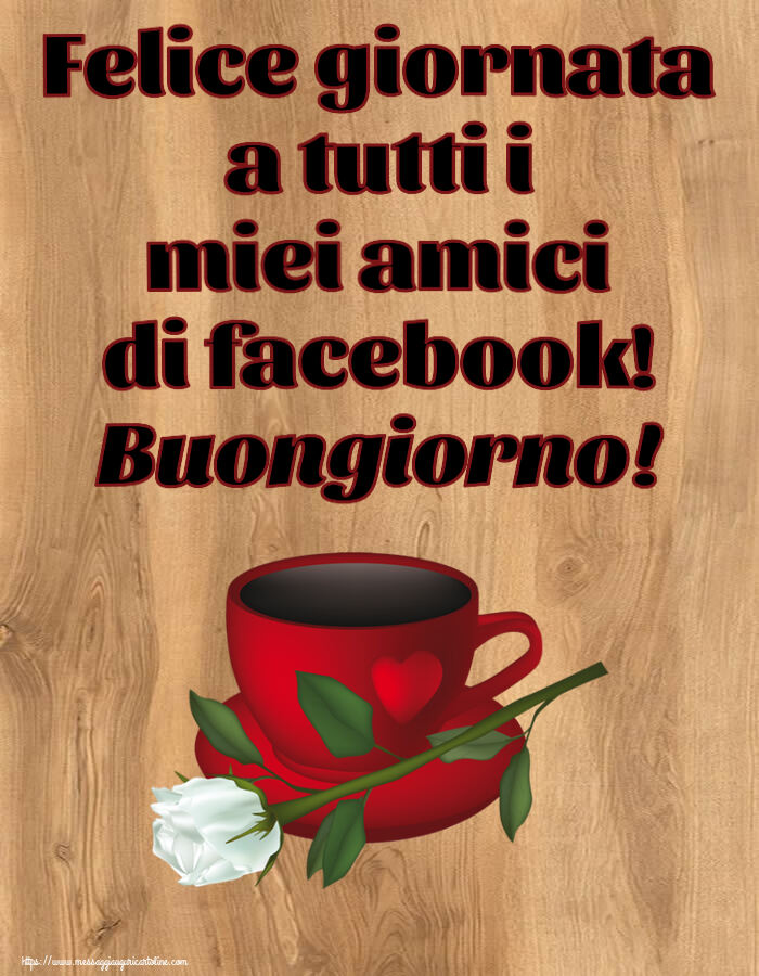 Buongiorno Felice giornata a tutti i miei amici di facebook! Buongiorno! ~ caffè e una rosa bianca