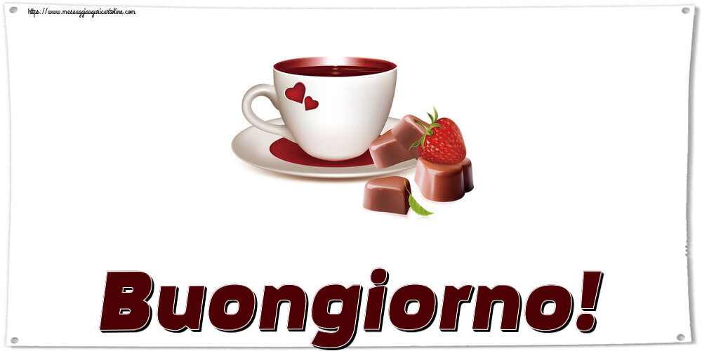 Cartoline di buongiorno - Buongiorno! ~ caffè con caramelle d'amore - messaggiauguricartoline.com