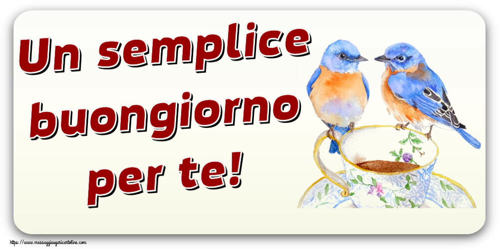 Cartoline di buongiorno - Un semplice buongiorno per te! ~ tazza da caffè con uccelli - messaggiauguricartoline.com